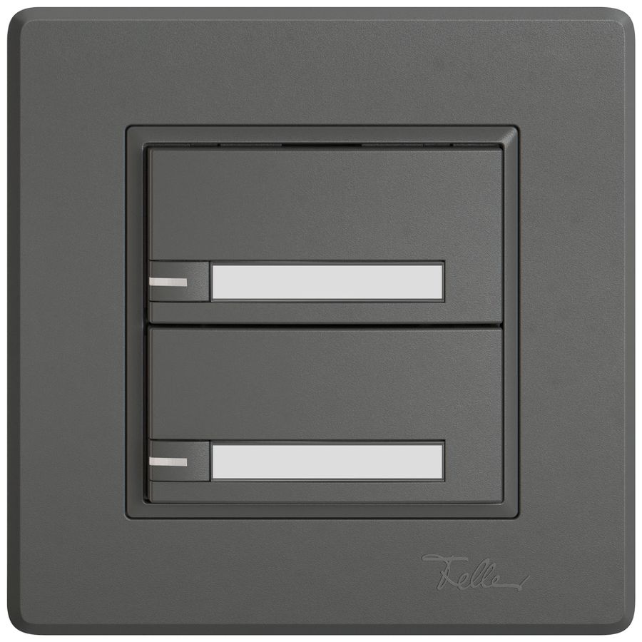 Poussoir universel ENC EDIZIO.liv UNI SNAPFIX® 12…48V a.LED 2× comm.1T étiqu.grf