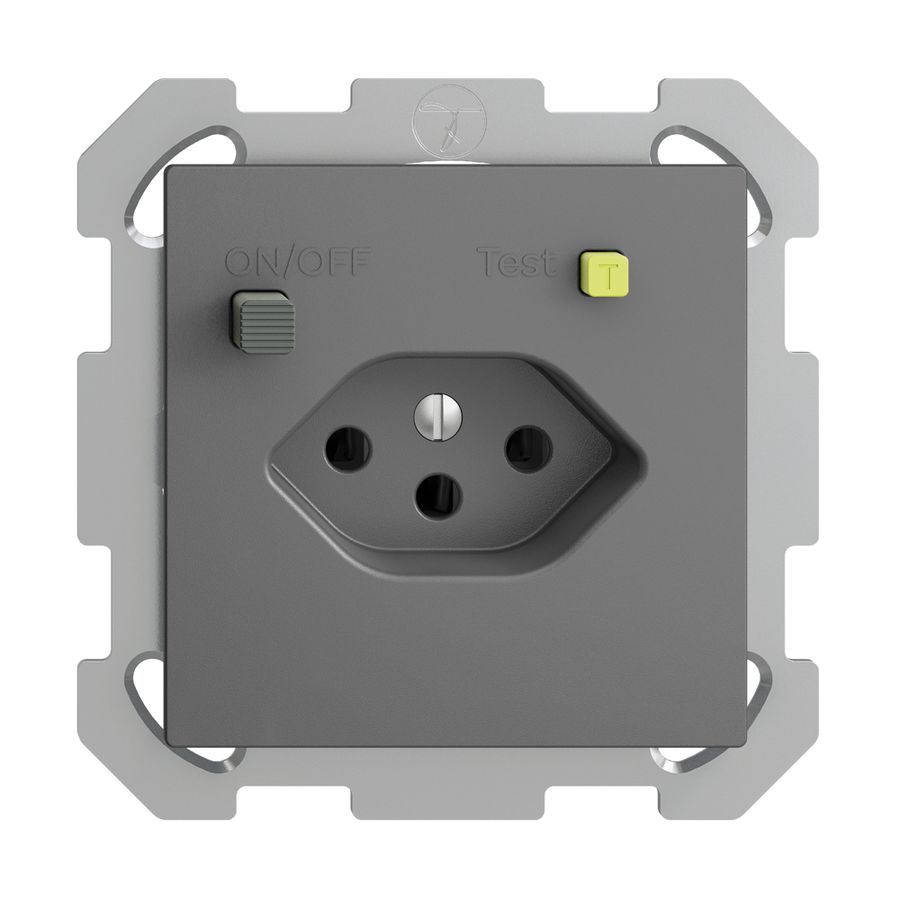 UP-Steckdose EDIZIOdue T13 FI 30mA FM, dunkelgrau