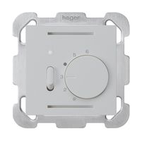 UP-Raumthermostat kallysto hellgrau mit Schalter mit Befestigungsplatte