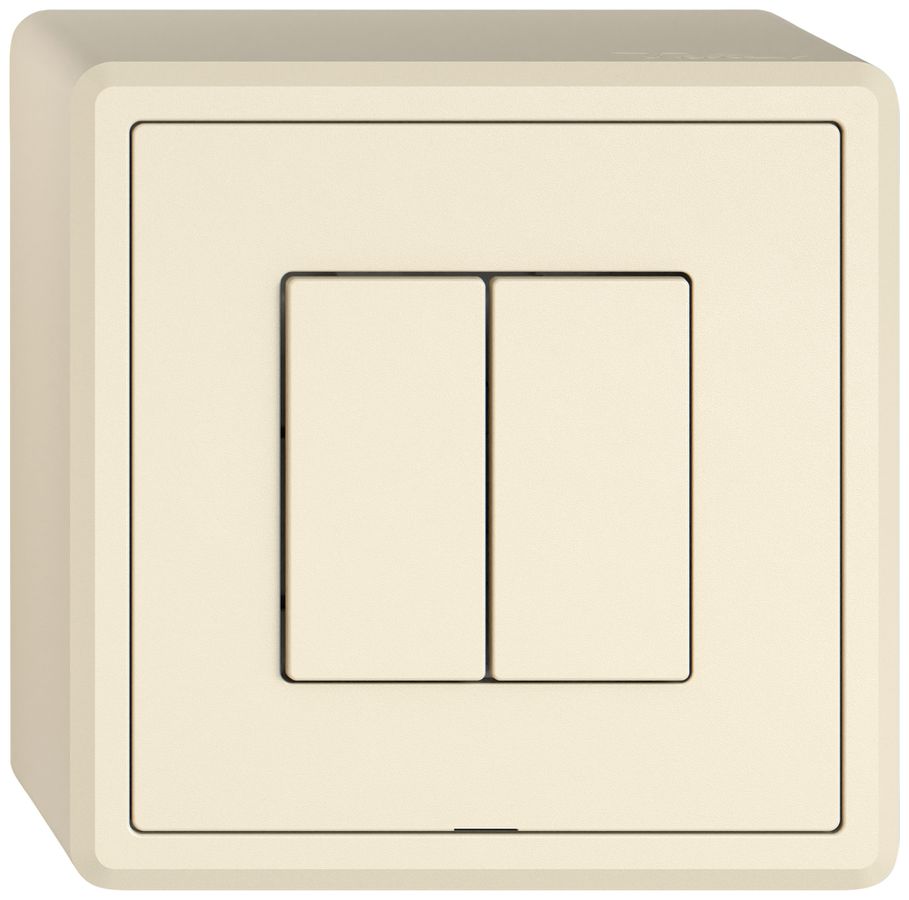 AP-Druckschalter EDIZIO.liv Wiser SNAPFIX® 2 Kanal 2 Tasten cr