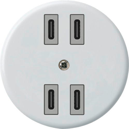 USB-Ladesteckdose Hager basico 2×C-C 2×20W oder 4×10W 5V weiss