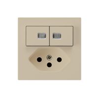 Combinazione luminosa 2×A-R/1P+T13 beige kallysto