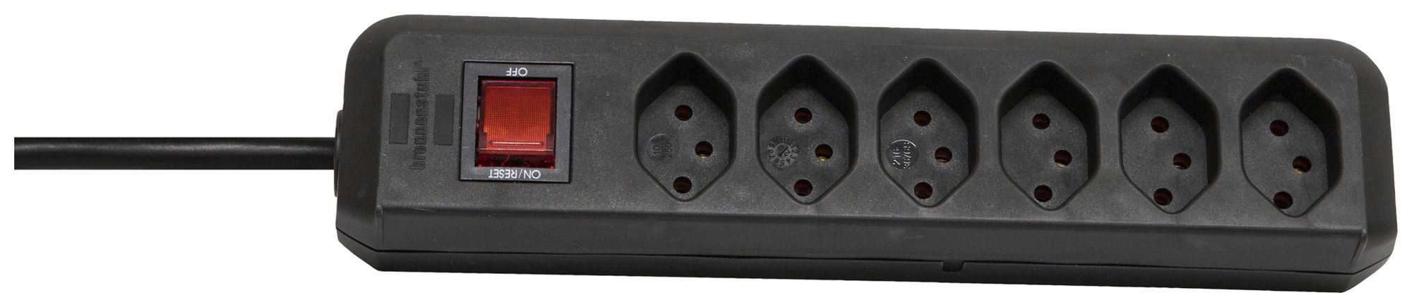 Prise multiple cleverLINE interrupteur 6×T13 3m H05VV-F 3×1mm² no