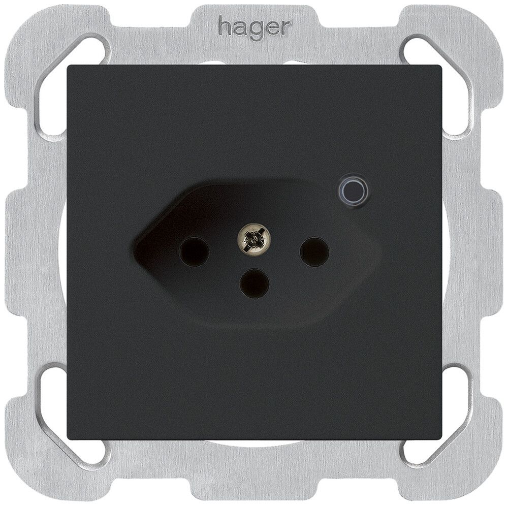 Presa INC Hager kallysto 1×T13 illuminato B nero