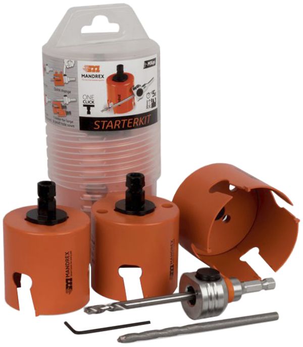 Lochsägen-Set MANDREX MXqs SuperXcut Electricien Ø60/65/80mm