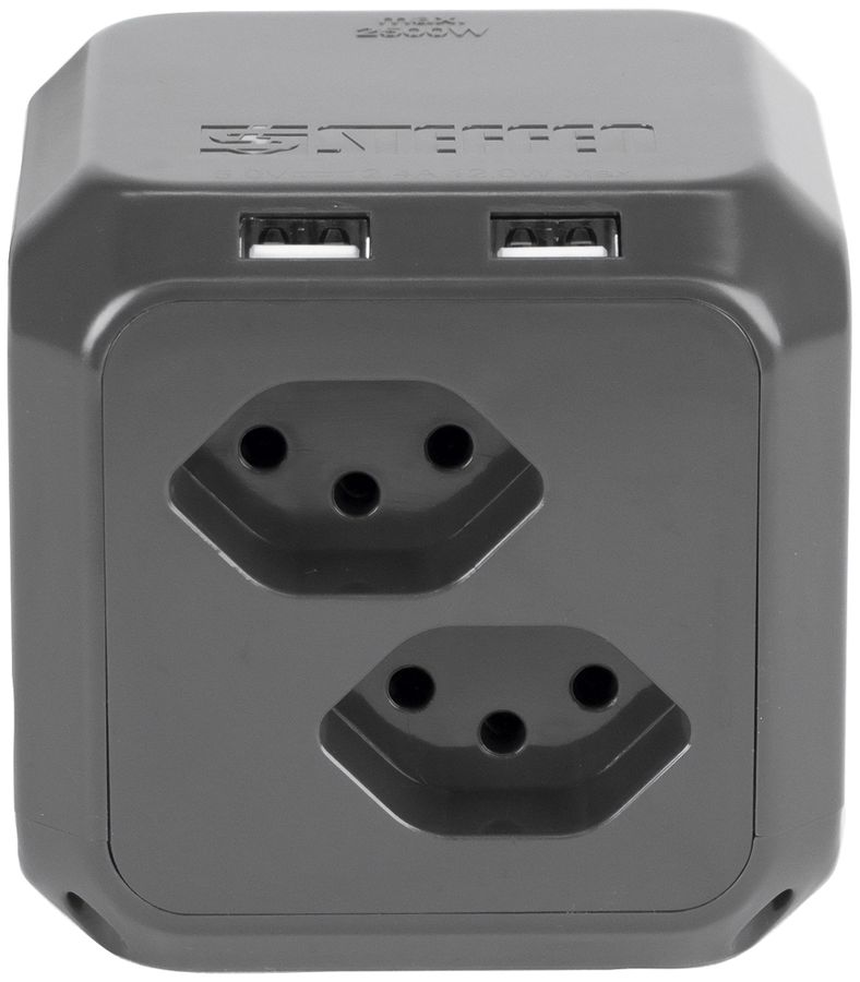 Prise multiple Steffen CUBE 8×T13 2×USB-C 1.5m anthracite