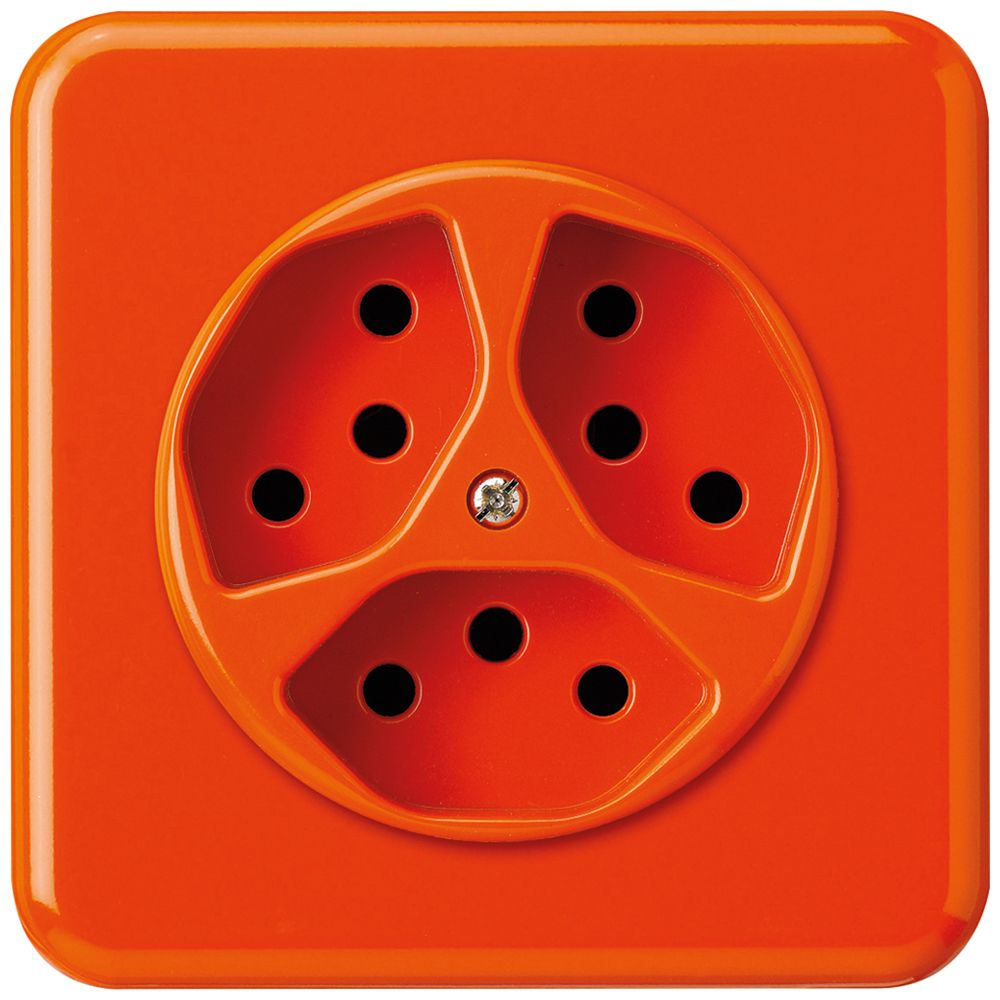 UP-Steckdose basico 3×Typ 13 orange