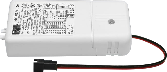 LED-Konverter 19W, 350mA, on/off mit Stecker, 130 x 42 x 30mm