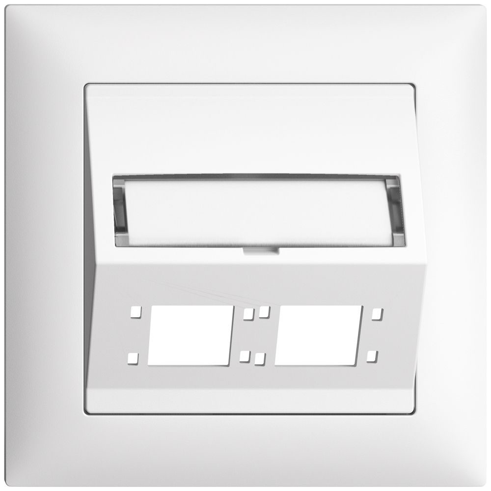 Kit montage ENC EDIZIOdue FMI sortie oblique 2×R&M cat.6A/LC spécial, blanc