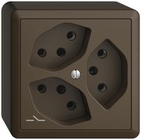 AP-Steckdose 3×T13 1×S EDIZIOdue coffee mit Shutter