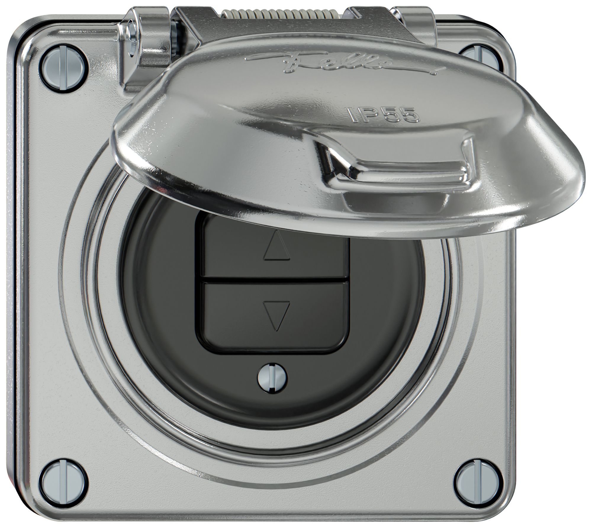 Interrupteur stores ENC ELEMENT 1P 2 touches a.couvercle aluminium