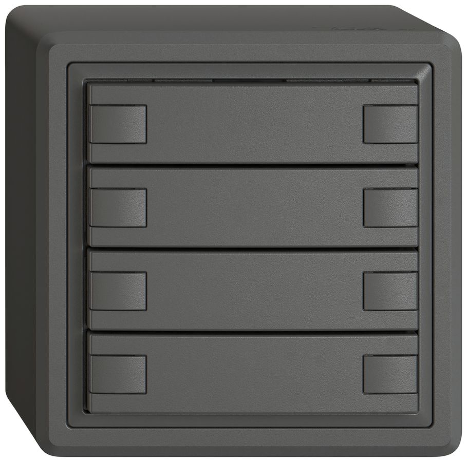 Pulsante KNX RGB AP EDIZIO.liv SNAPFIX® sensore temp.s.LED 4× com.2T grs