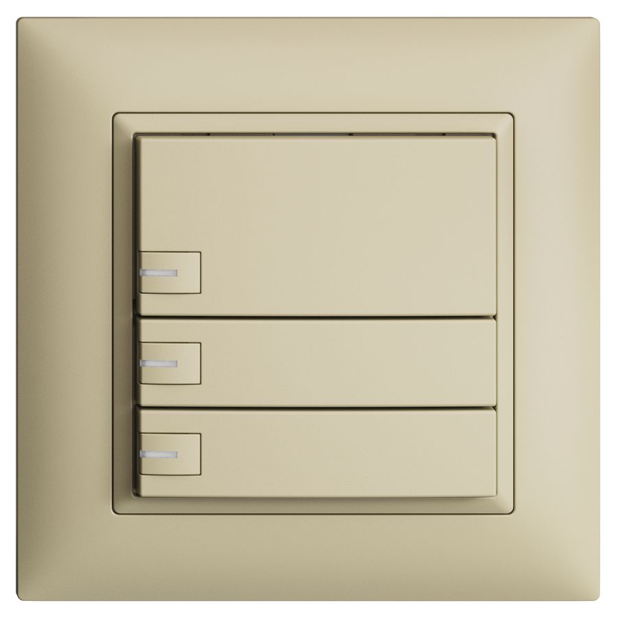 UP-KNX-Taster RGB EDUE FMI, 250mW, m.RGB-LED, 3×Taste, 1×Tastenb., van