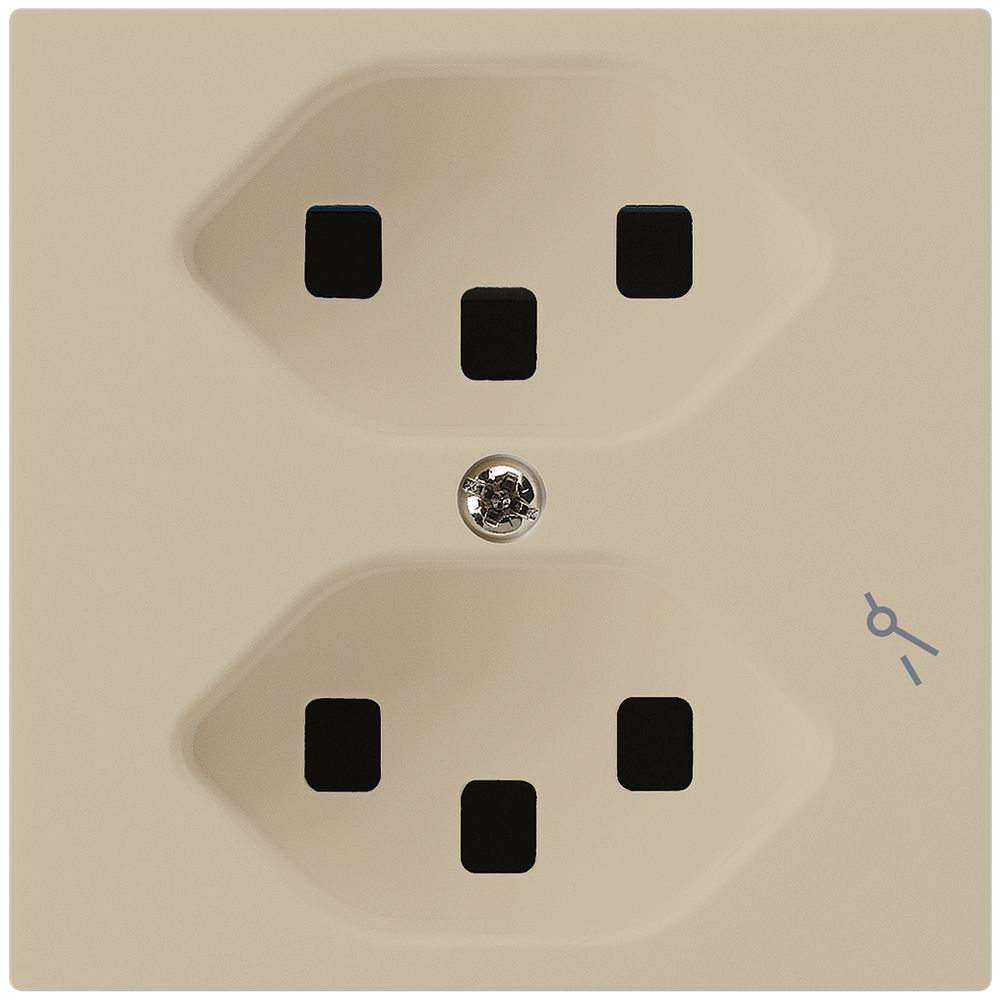 Steckdose Hager kallysto 2×T23 1×S A beige