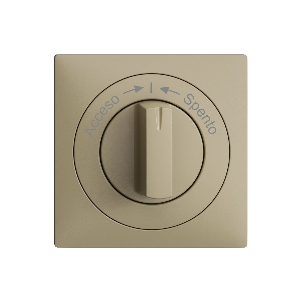 Frontset EDIZIOdue Acceso->I<-Spento sand 60×60mm für Schwenktaster