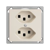 EB-Steckdose 2×T23 16A EDIZIOdue crema, mit Steckklemmen