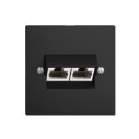 Einsatz zu UP-Anschlussdose 2×RJ45/s 4P getr. EDIZIOdue schwarz ITplus
