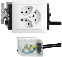 EB-Steckdose EDIZIOdue 3×T13 L3 53mm weiss für Flachkabel Powerbus