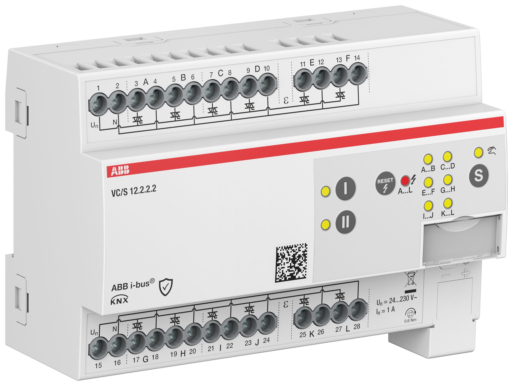 Actionneur de chauffage KNX AMD ABB VC/S12.2.2.2 12×sort 1A 24…230V 8UM