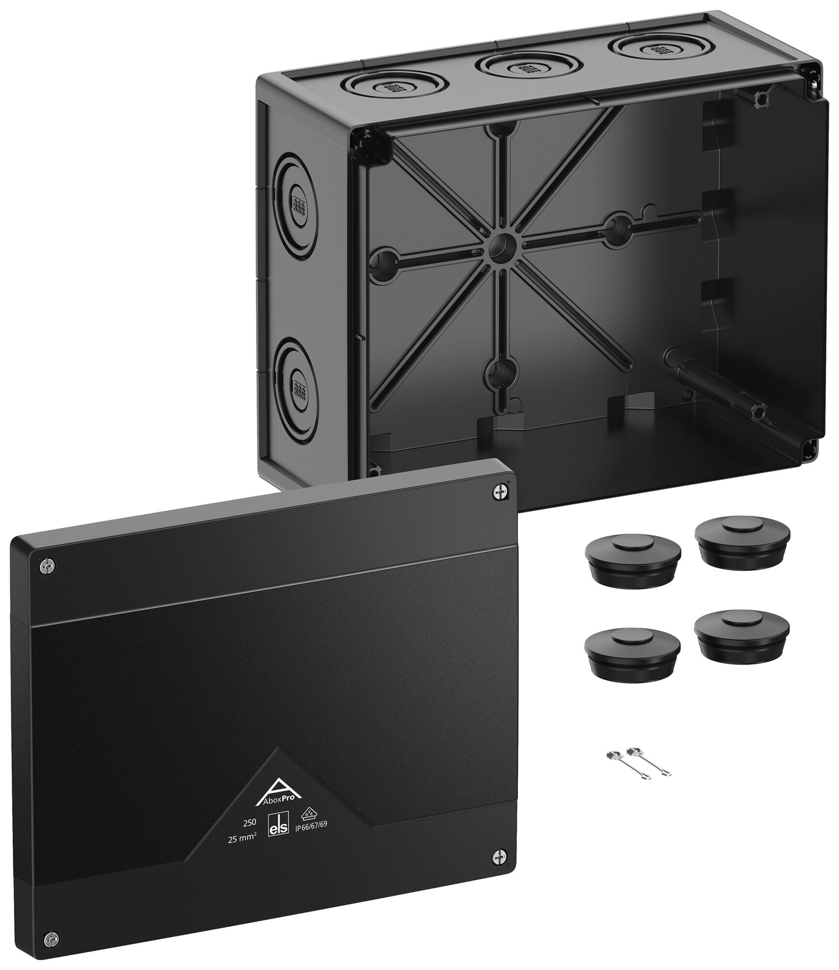 Scatola di derivazione AP Spelsberg Abox Pro 250-L/sw 202×252×120mm IP69 ne