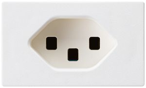 EB-Steckdose FLF Hager Typ 23 weiss Schraubklemmen