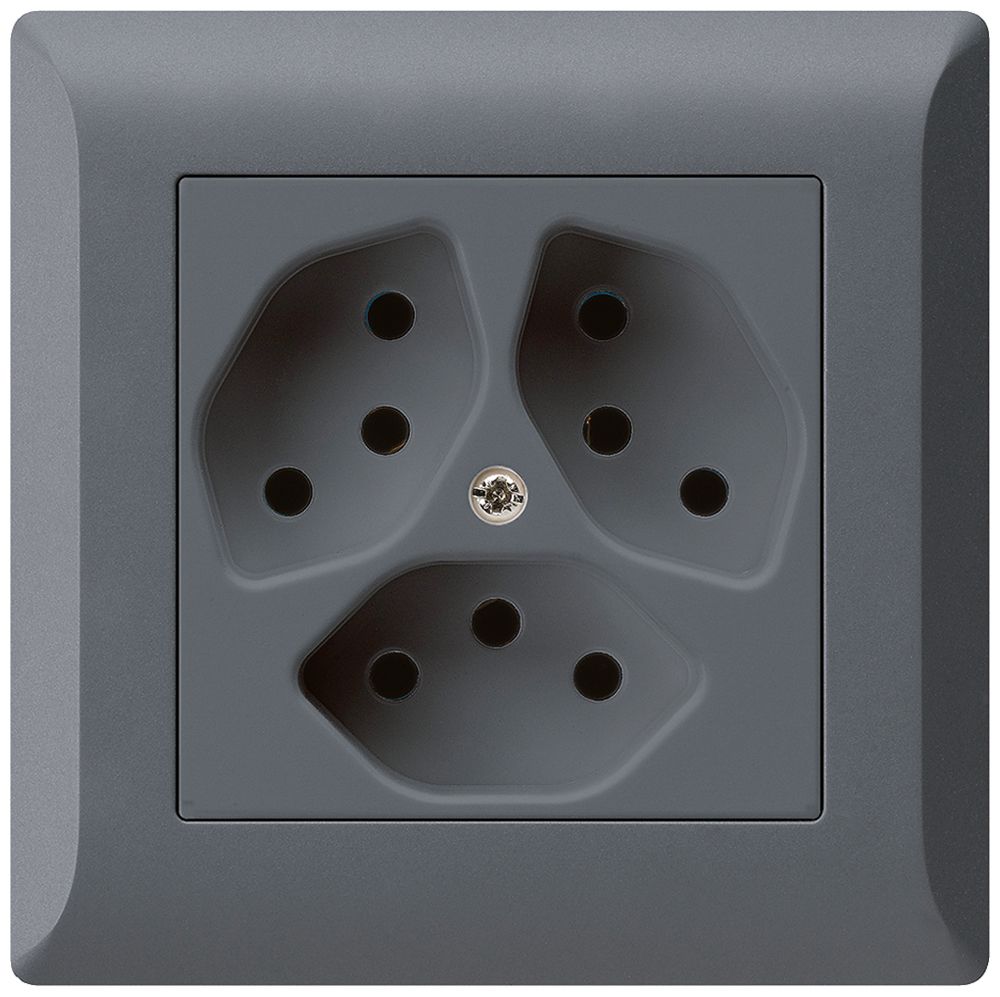 UP-Steckdose kallysto.line 3×T13 anthrazit