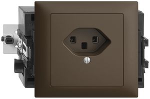 EB-Steckdose EDIZIOdue T23 16A coffee 53mm, Schraubklemmen