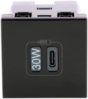 USB-Ladesteckdose MOS 1×Typ-C 3A 30W 2 Module schwarz matt
