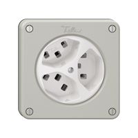 Steckdose NEVO, 3×T23, lichtgrau
