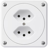 UP-Steckdose robusto 2×Typ 13 weiss ohne Klappdeckel