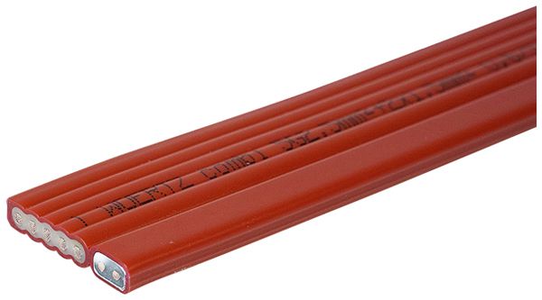 Flachkabel Woertz Combi 5×2.5+2×1.5mm² PVC rot Eca