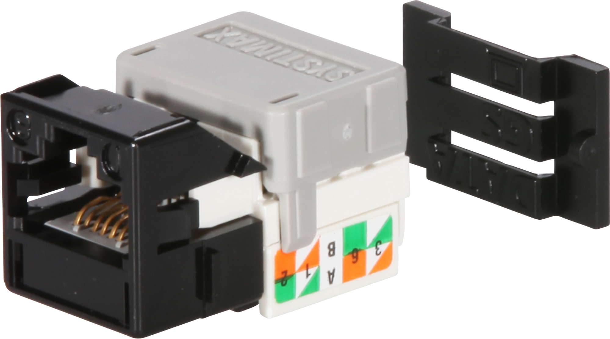 Module racc.CAT.6 1xRJ45 noir