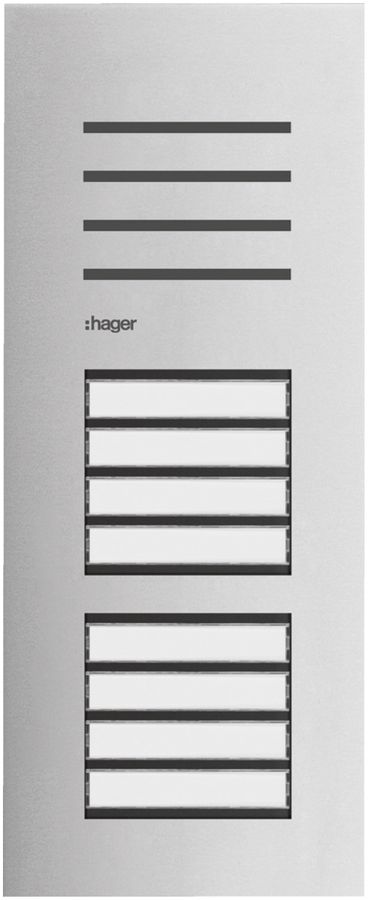 Poste audio externe Hager elcom.one 2-fils pour 8appartements acier fin