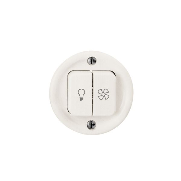 Frontset FH weiss Ø47mm Druckknopf 2-fach