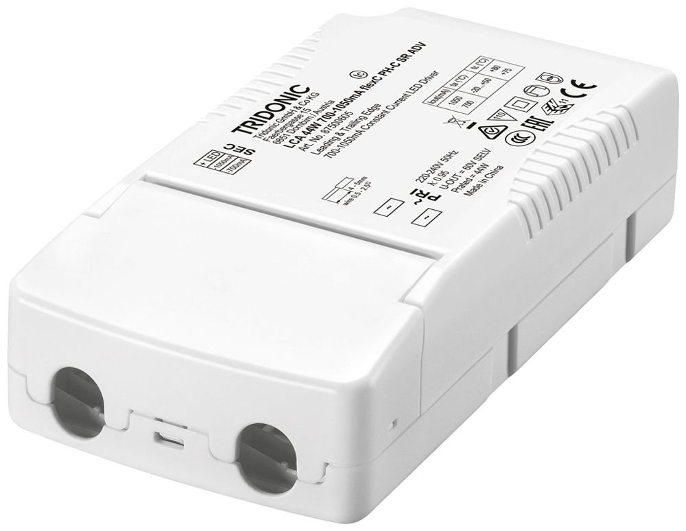 Alimentation LED Tridonic LCA ADV 19.6…44W 28…42V 700…1050mA VAR 130×68×31mm