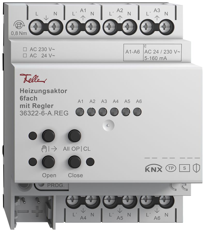 Actionneur de chauffage AMD Feller KNX 6 fois avec régulateur 24/230VAC 50Hz
