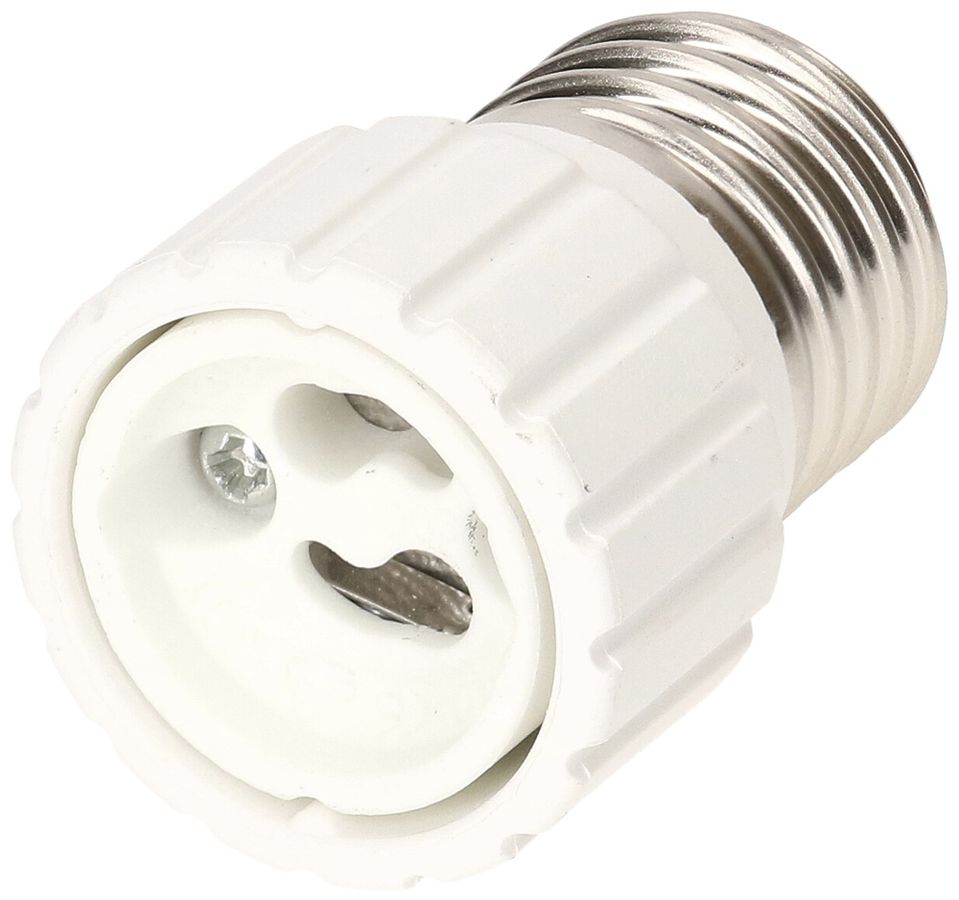 Fassungsadapter innen GU10/aussen E27 weiss