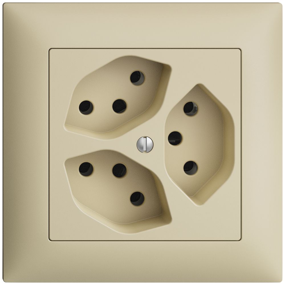 UP-Steckdose EDIZIOdue 3×T13 vanille