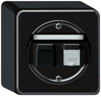 Scatola di raccordo AP origin RJ45 8(8) cat.6 obliquo 88×88×54mm nero