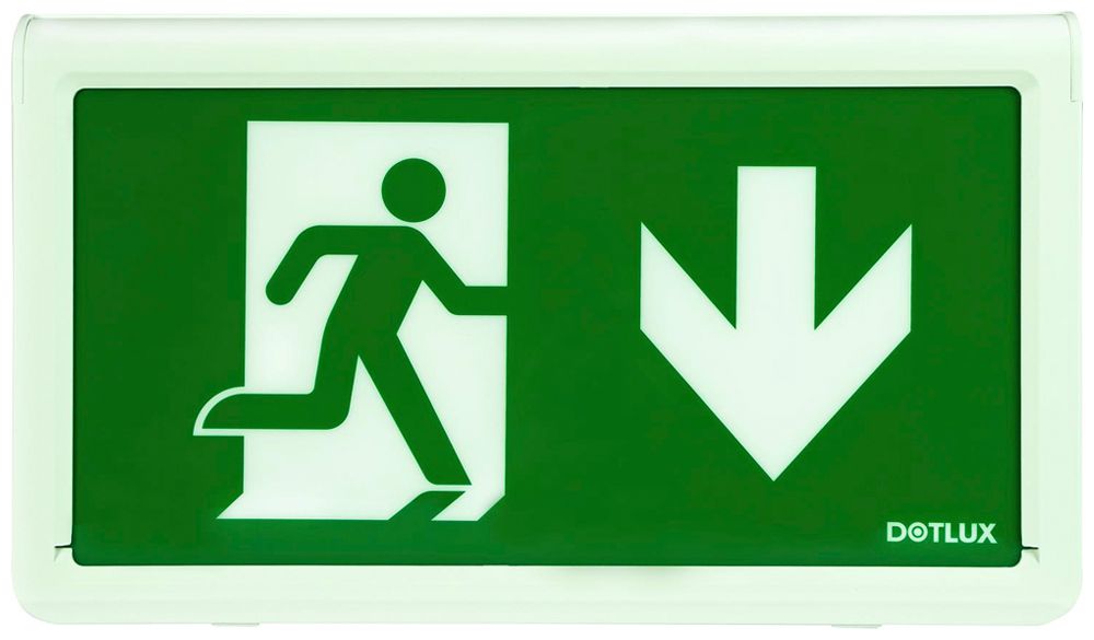 LED-Rettungszeichenleuchte DOTLUX EXITflat IP40 Wand 3/8h weiss