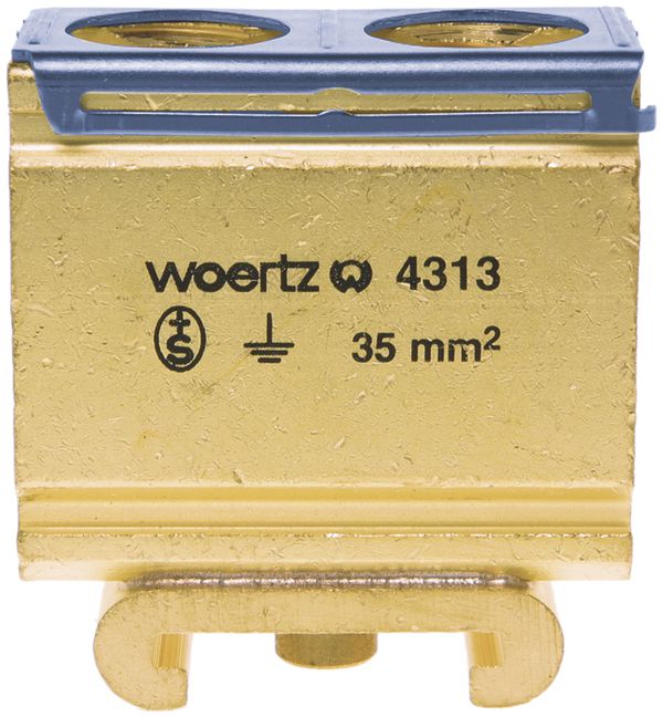Morsetto di terra componibile Woertz 10…35mm² vite 2×1 profilo speciale