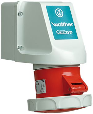 Wandsteckdose CEEtyp 5L 32A 6h Deckel abschliessbar