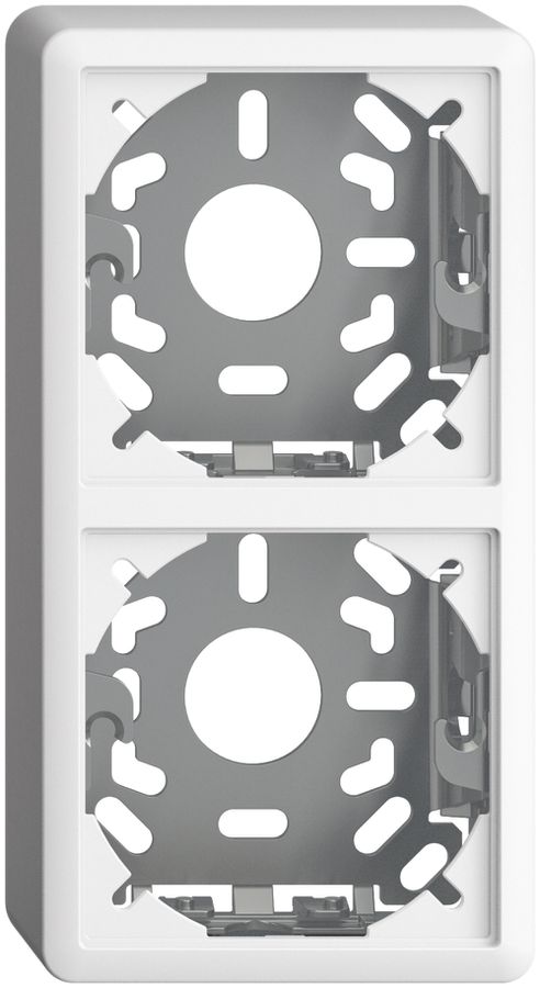 Kappe mit Grundplatte 2×39mm für Kombination FX vertikal/horizontal weiss