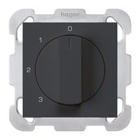 Interruttore rotativo INC kallysto 5/1L nero con piastra di fissaggio