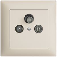 Presa antenna INC SAT DB52 EDIZIOdue crema, con IEC/F