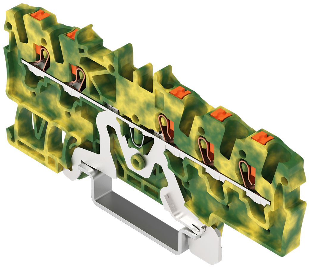 Borne de terre joignable WAGO TOPJOB S 1.5mm² Push-in 5×1 TH35 vert-jaune