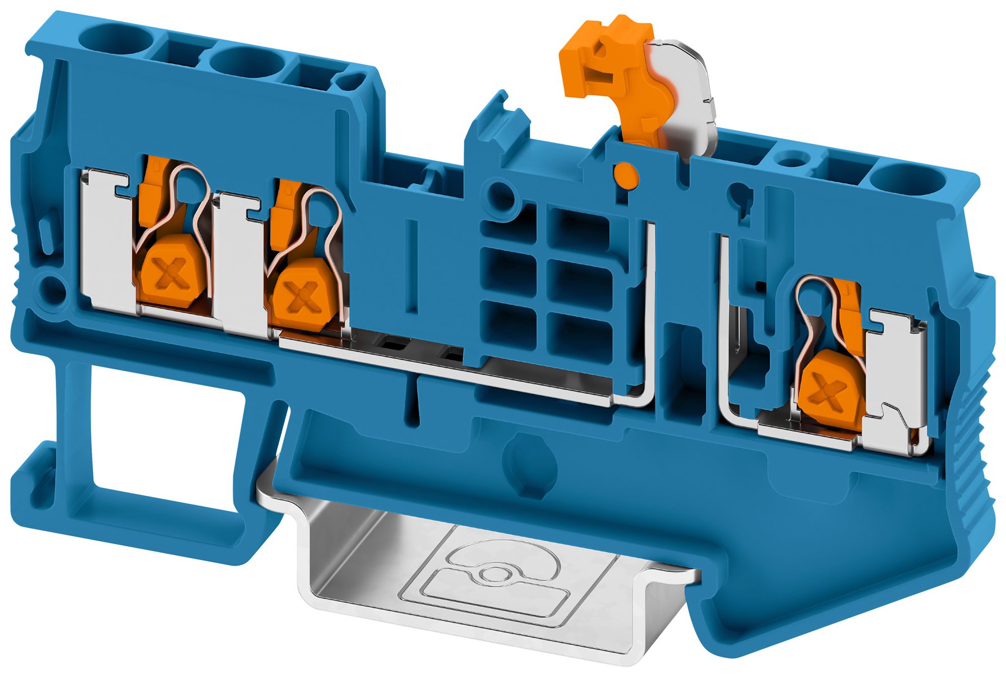 Messertrennklemme PX XT 2,5-TWIN-MT BU 4mm² 20A 500V 3×1 TH35 bl