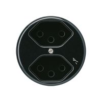 Einsatz zu Steckdose basico 2×Typ 13/1 schwarz mit Kinderschutz