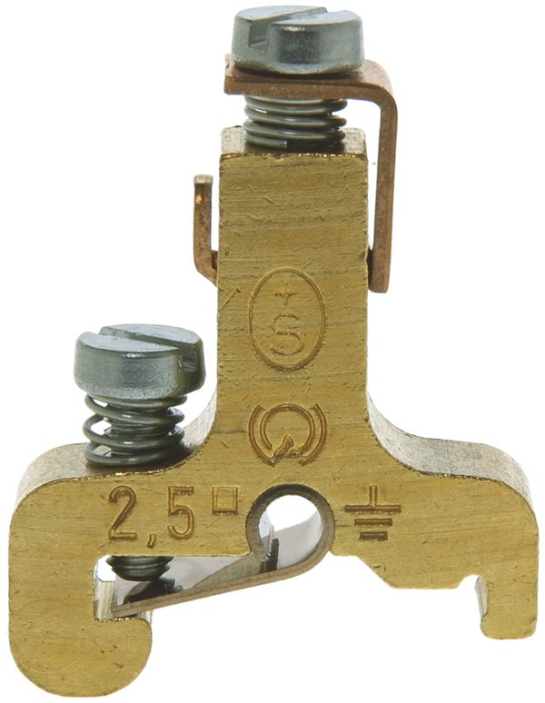 Schutzleiter-Reihenklemme Woertz 2.5mm² Schraubanschluss 1×1 Hutschiene TH15