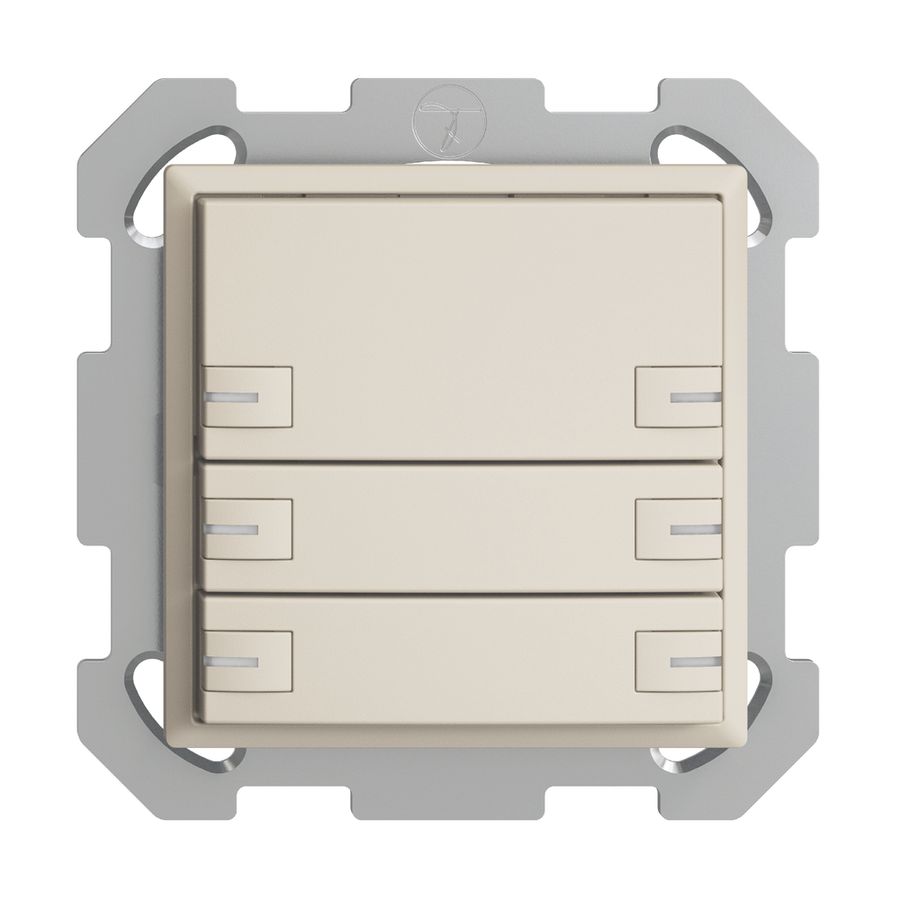 Poussoir KNX RGB ENC EDUE, 250mW, a.LED RGB, 6×poussoir, comm.1×touche, crema